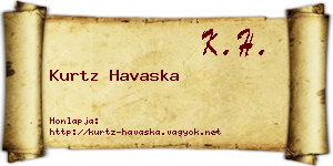 Kurtz Havaska névjegykártya